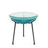 3 Piece Teal Oval Patio Woven Rocking Chair Bistro Set