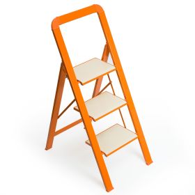3 Step Ladder Folding Step Stool for Adults with Wide Anti-Slip Pedal, Aluminium Lightweight Foldable Step Ladders for Home Kitchen Office