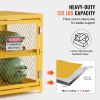 Horizontal Cylinder Storage Cabinet, 4 x 33 lbs Cylinder Capacity, 31.02x30.04x35 inch Propane Storage Cage, Gas Cylinder Cabinet, Yellow Powder Coat