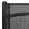 Reclining Deck Chair Aluminum and Textilene Black