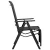 Reclining Deck Chair Aluminum and Textilene Black