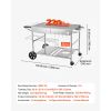 Outdoor Grill Cart, 36.4 x 23.4 x 1 inch Tabletop Size Grilling Table, Movable Outdoor Cooking Table with 4 Spice Containers, Wheels, Lids, Hooks, BBQ