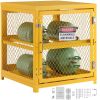 Horizontal Cylinder Storage Cabinet, 4 x 33 lbs Cylinder Capacity, 31.02x30.04x35 inch Propane Storage Cage, Gas Cylinder Cabinet, Yellow Powder Coat