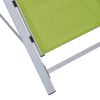 Sun Loungers 2 pcs with Table Aluminum Green