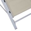 Sun Loungers 2 pcs with Table Aluminum Cream
