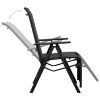 Reclining Deck Chair Aluminum and Textilene Black