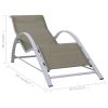 Sun Loungers 2 pcs with Table Aluminum Taupe