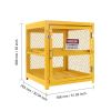 Horizontal Cylinder Storage Cabinet, 4 x 33 lbs Cylinder Capacity, 31.02x30.04x35 inch Propane Storage Cage, Gas Cylinder Cabinet, Yellow Powder Coat