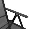Reclining Deck Chair Aluminum and Textilene Black