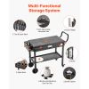 Outdoor Grill Cart, 31.0 x 17.0 inch Tabletop Size Grilling Table, Foldable Outdoor Cooking Table with Tissue Holder, Wheels, Magnetic Tool Rack, BBQ