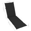 Patio Deck Chair with Footrest and Cushion Solid Acacia Wood