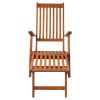 Patio Deck Chair with Footrest and Cushion Solid Acacia Wood